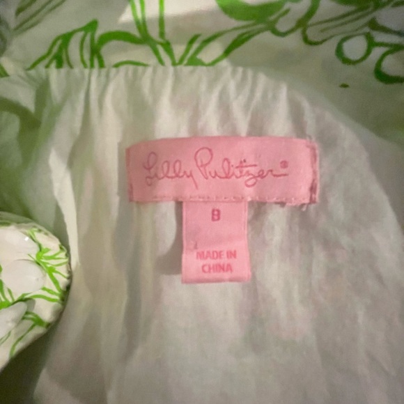 Lilly Pulitzer Newbury Beaded Draw the Line Faille Floral Tunic 8 FREE SHIP - Picture 3 of 6